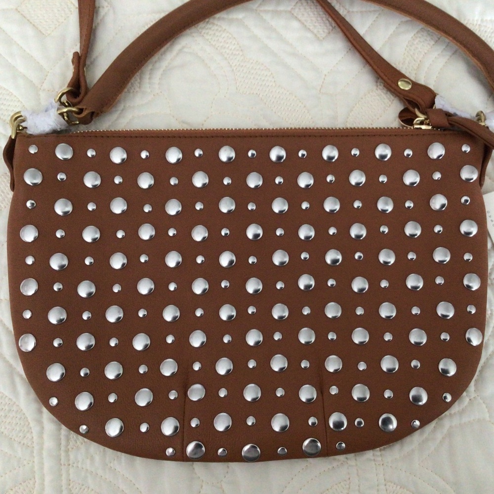 NWT Clare V. petit cuoio napa stud moyen messenger